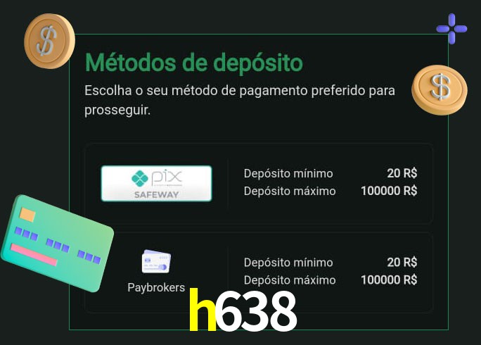O cassino h638 oferece uma grande variedade de métodos de pagamento